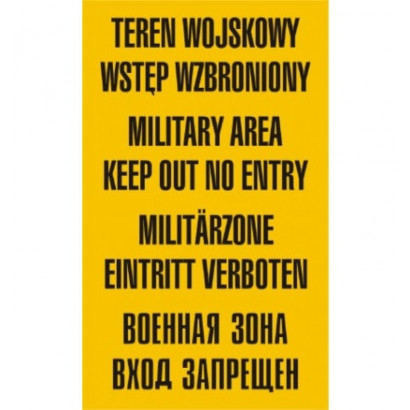 Znak - Teren wojskowy wstęp wzbroniony JE001