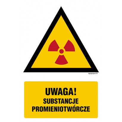 Znak - Ostrzeżenie przed substancjami promieniotwórczymi JA013