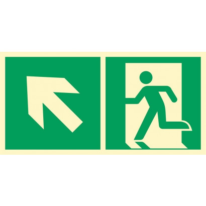 Znak Kierunek do wyjścia ewakuacyjnego w górę w lewo (piktogram na lampę) AE091CEFN/L