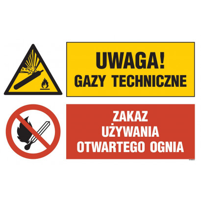 Znak - Uwaga! gazy techniczne, Zakaz używania otwartego ognia OI038