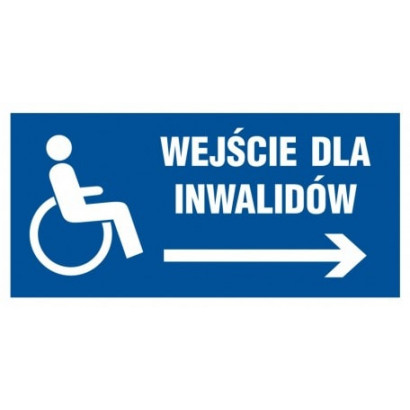 Znak - Wejście dla inwalidów w prawo NC115