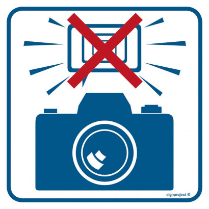Znak - Zakaz fotografowania z użyciem lamp błyskowych RA504
