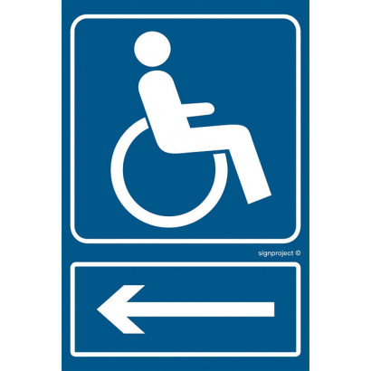 Znak - Kierunek drogi dla niepełnosprawnych /w lewo/ RB030