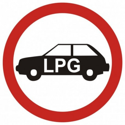 Znak - Zakaz wjazdu pojazdów napędzanych gazem SA047